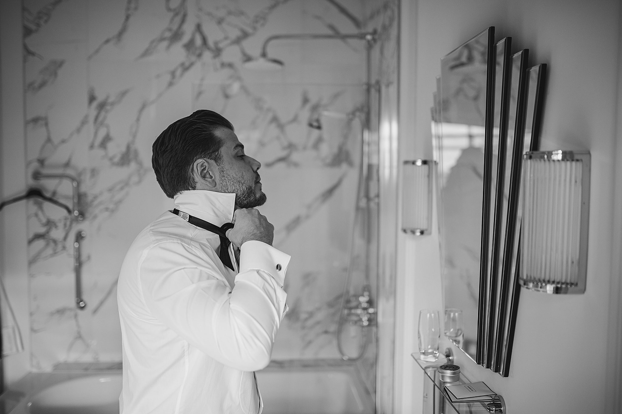 Groom Getting Ready