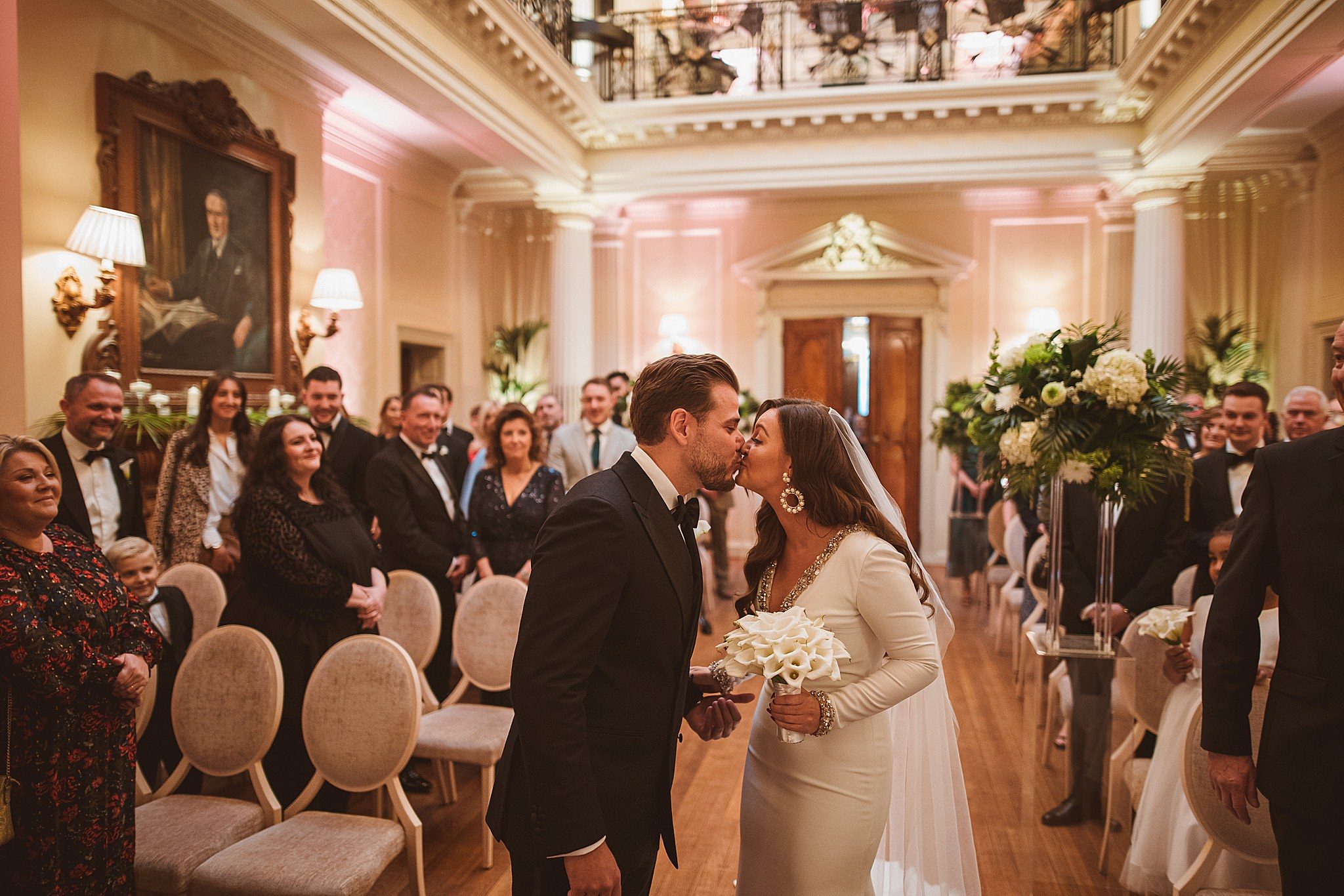 Bride and Groom Kiss