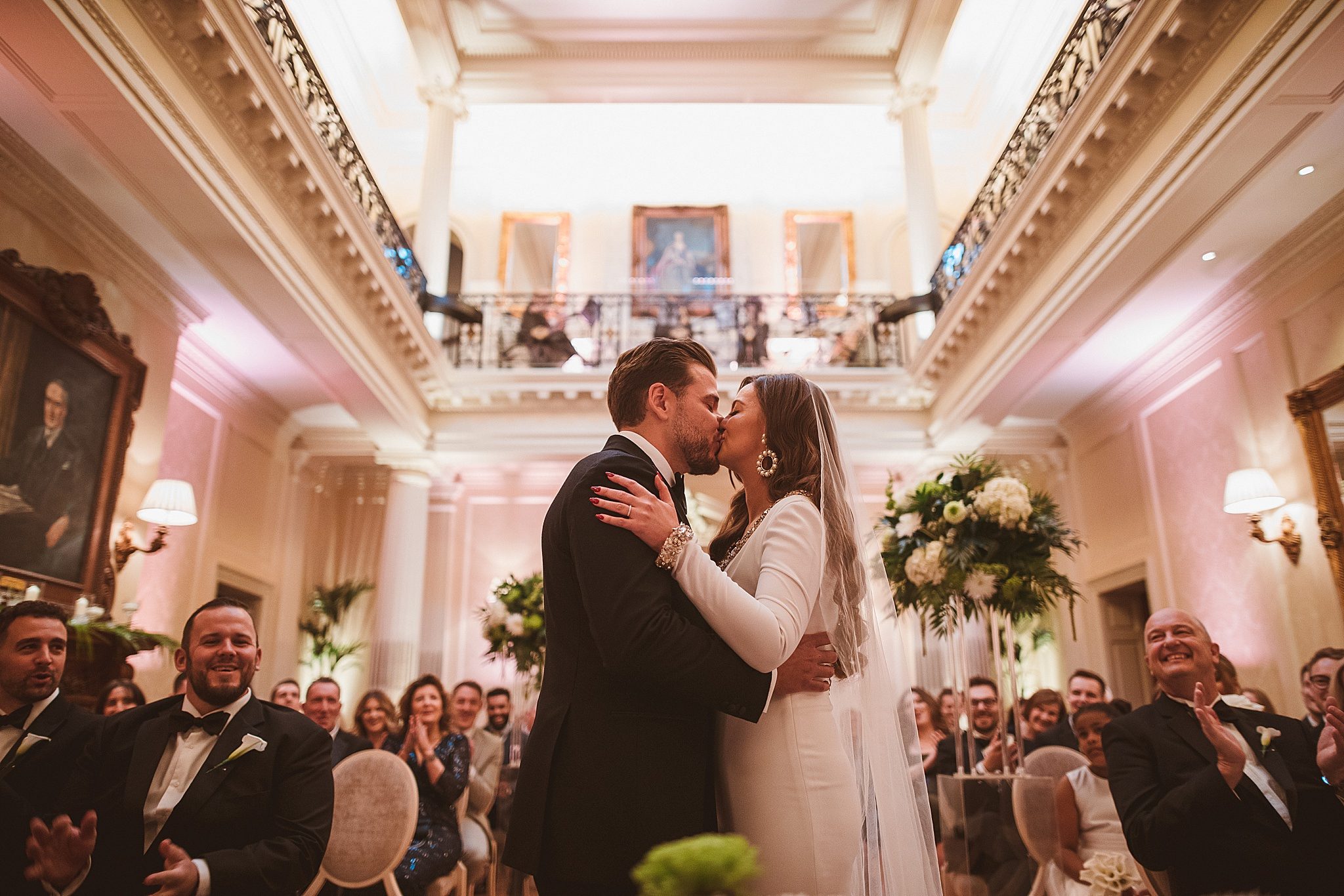 Bride and Groom Kiss