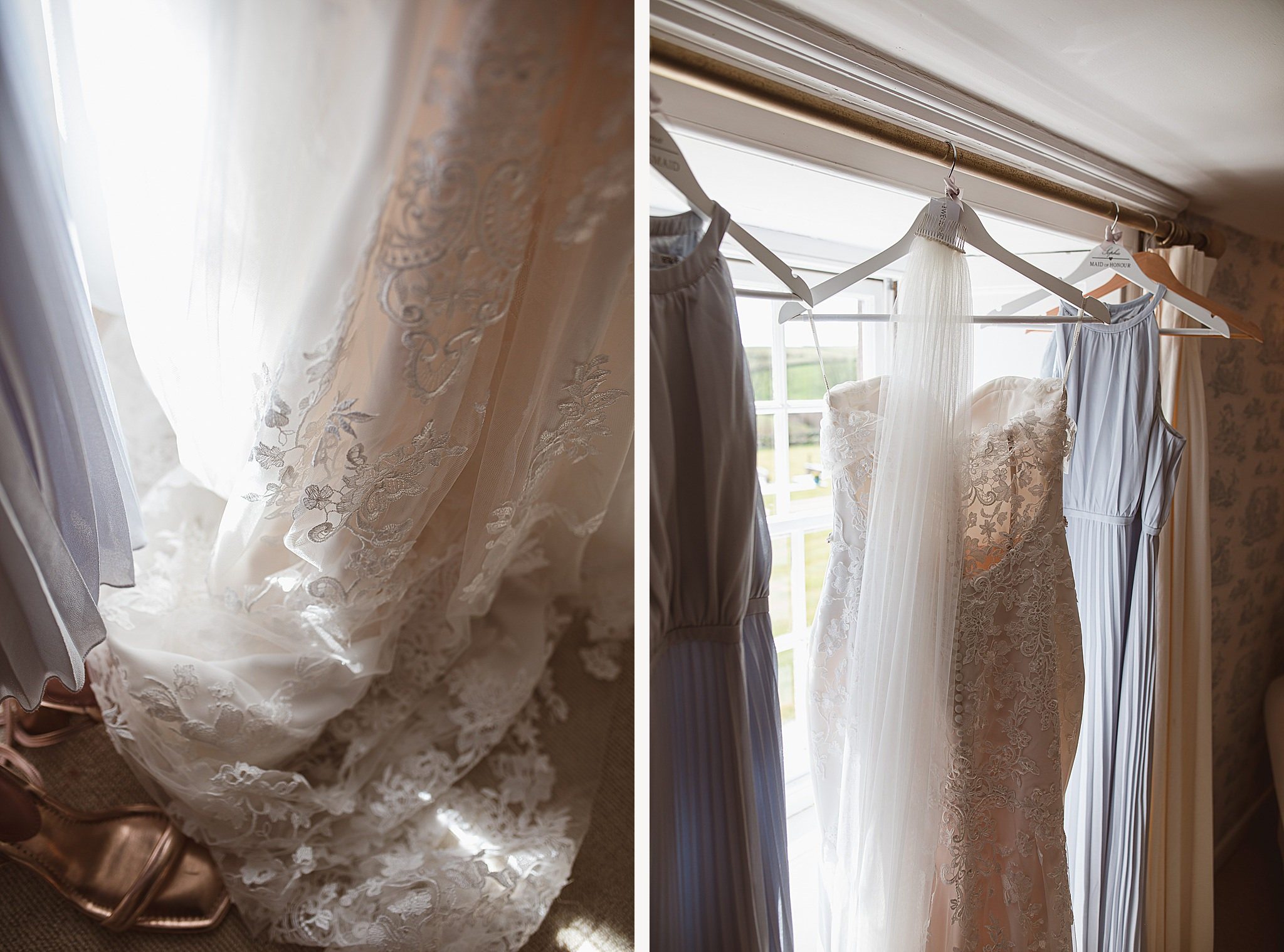 Wedding Dress Hanging Up